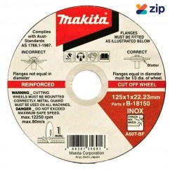 Makita B-18150-10 - 125mm Inox Cutting & Grinding Wheel - 10 Pack